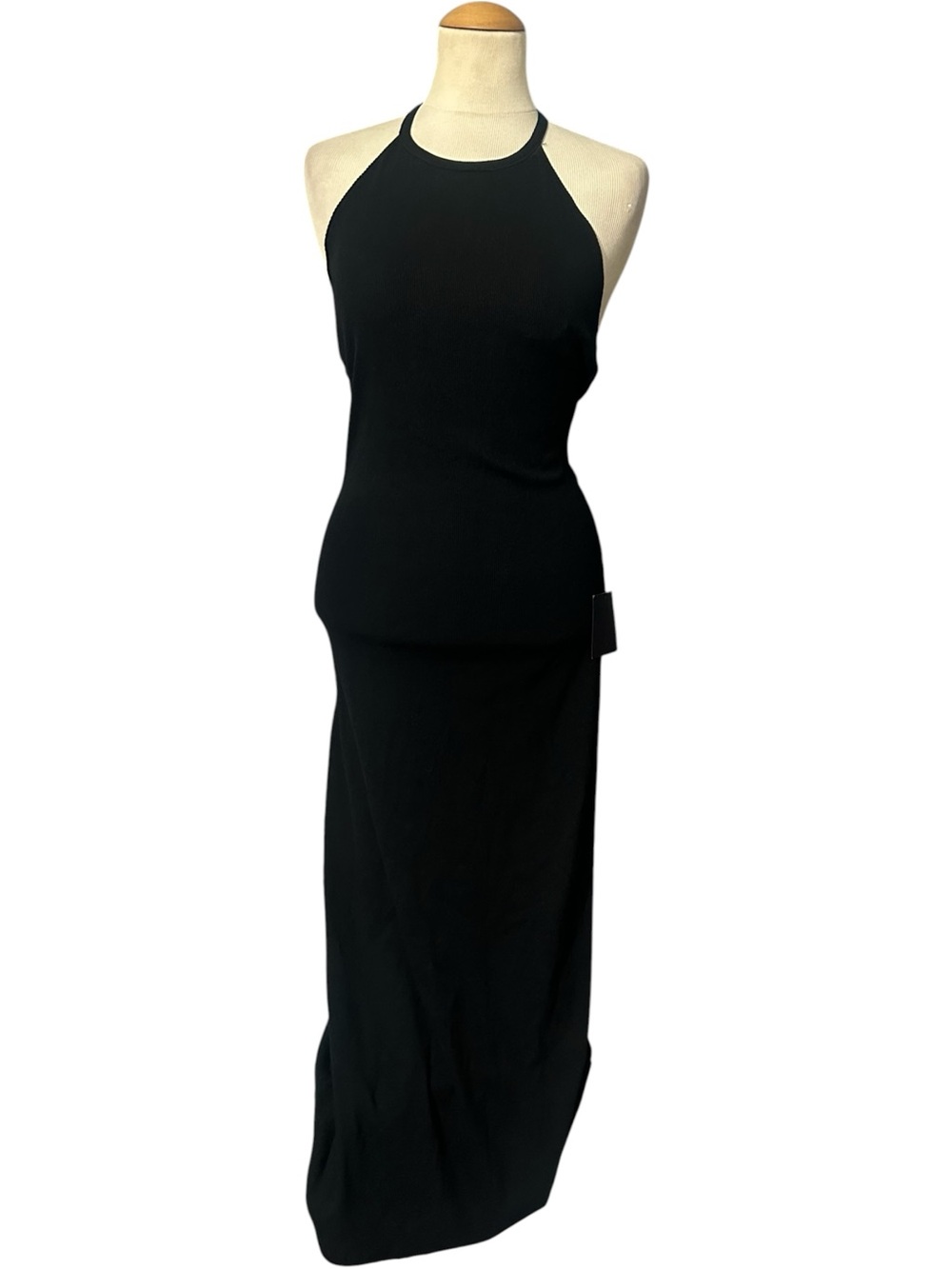 Lulus Halter Maxi Dress NWT Black Size Medium